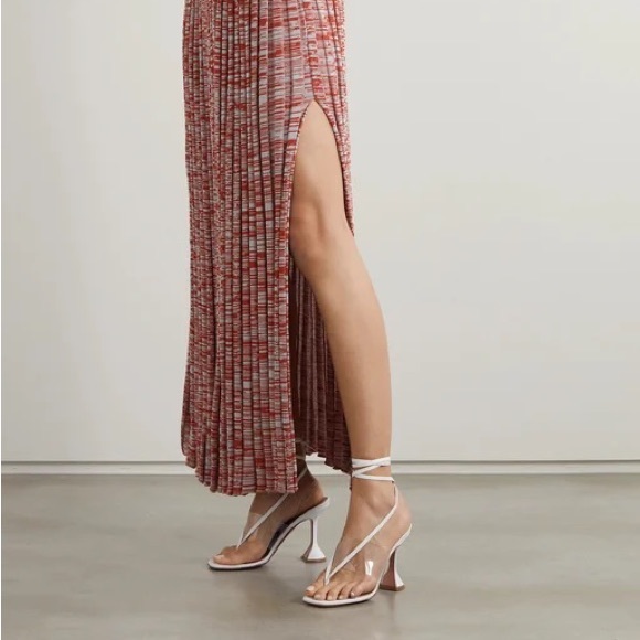 Amina Muaddi Zula Lime Yellow Snakeskin PVC - Picture 11 of 12